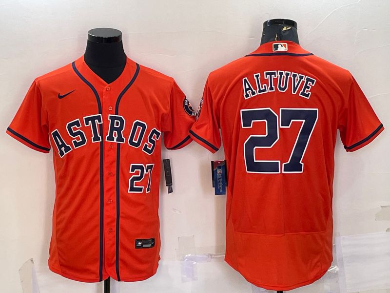 Men Houston Astros 27 Altuve Orange Elite Nike 2022 MLB Jerseys